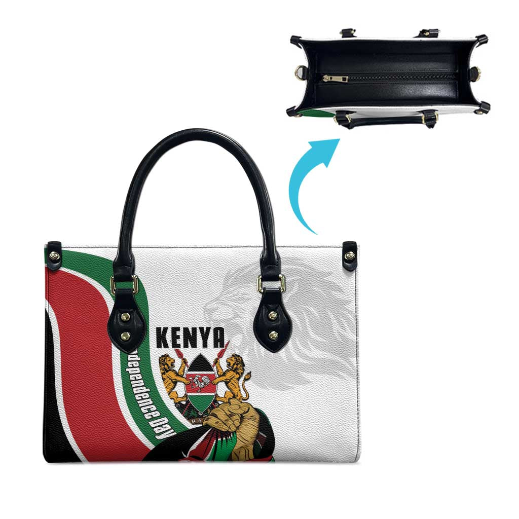 Kenya Jamhuri Day Leather Bag Lion With Coat Of Arms - Wonder Print Shop