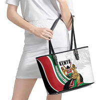 Kenya Jamhuri Day Leather Tote Bag Lion With Coat Of Arms - Wonder Print Shop