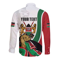 Personalized Kenya Jamhuri Day Long Sleeve Button Shirt Lion With Coat Of Arms - Wonder Print Shop