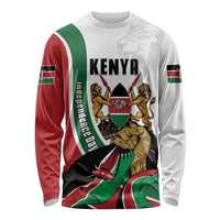 Personalized Kenya Jamhuri Day Long Sleeve Shirt Lion With Coat Of Arms - Wonder Print Shop