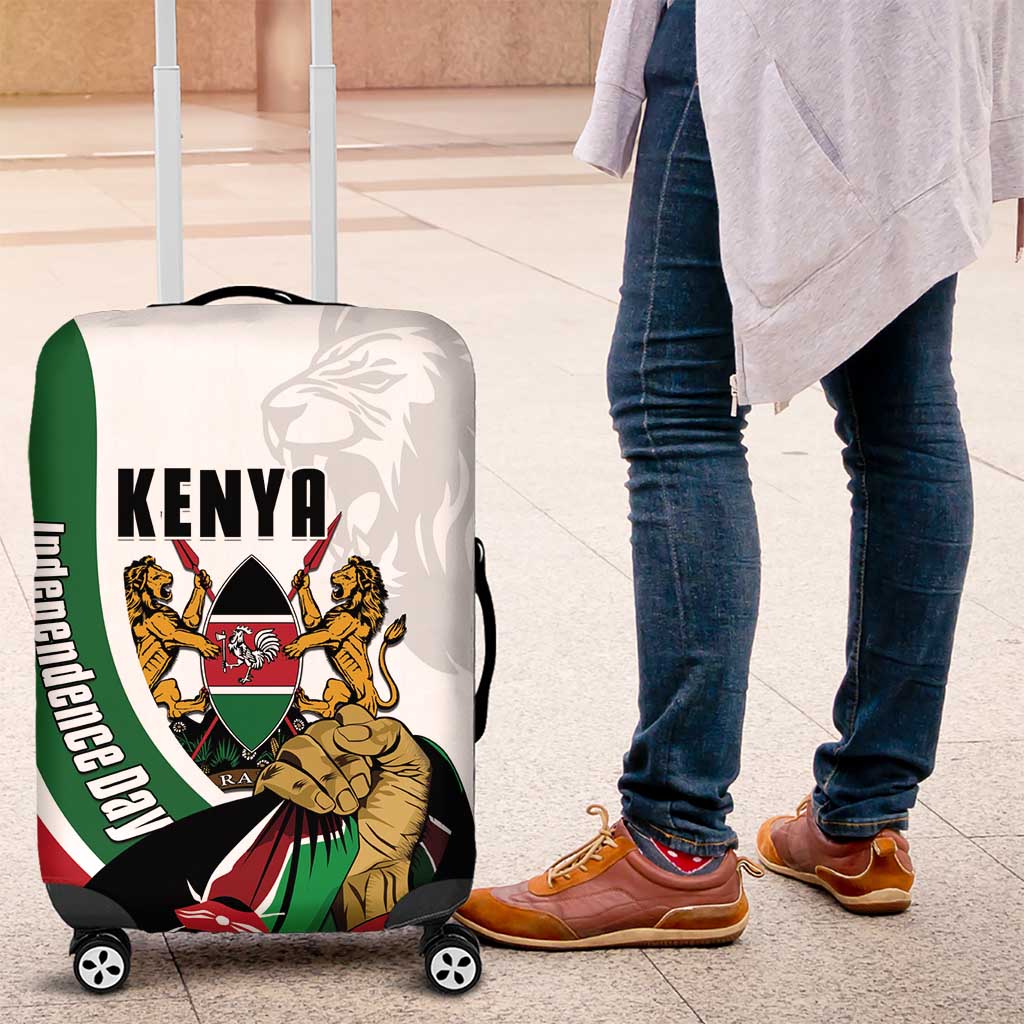 Kenya Jamhuri Day Luggage Cover Lion With Coat Of Arms - Wonder Print Shop