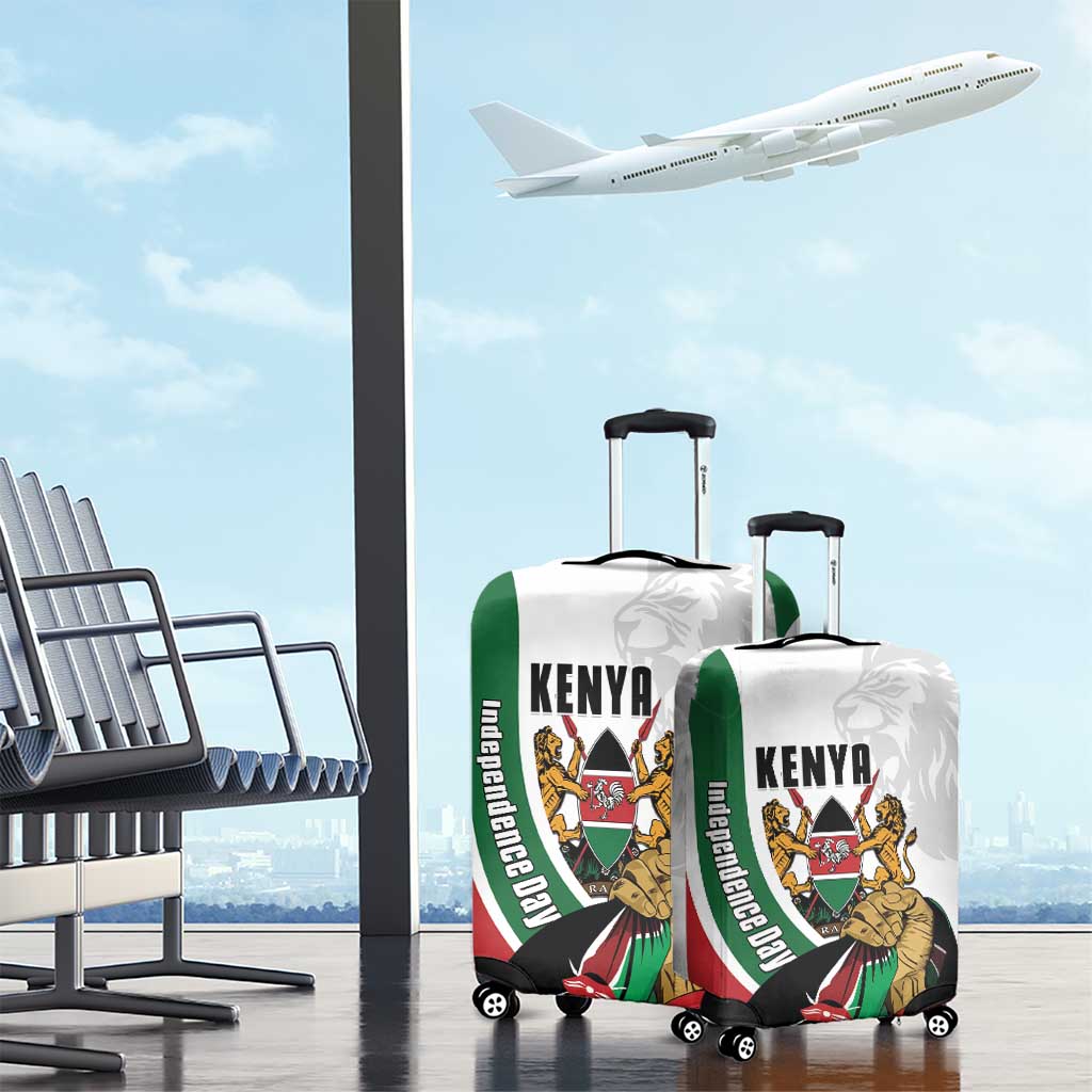 Kenya Jamhuri Day Luggage Cover Lion With Coat Of Arms - Wonder Print Shop