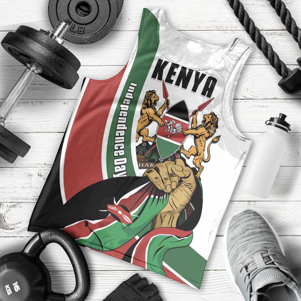 Personalized Kenya Jamhuri Day Men Tank Top Lion With Coat Of Arms - Wonder Print Shop