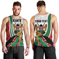 Personalized Kenya Jamhuri Day Men Tank Top Lion With Coat Of Arms - Wonder Print Shop