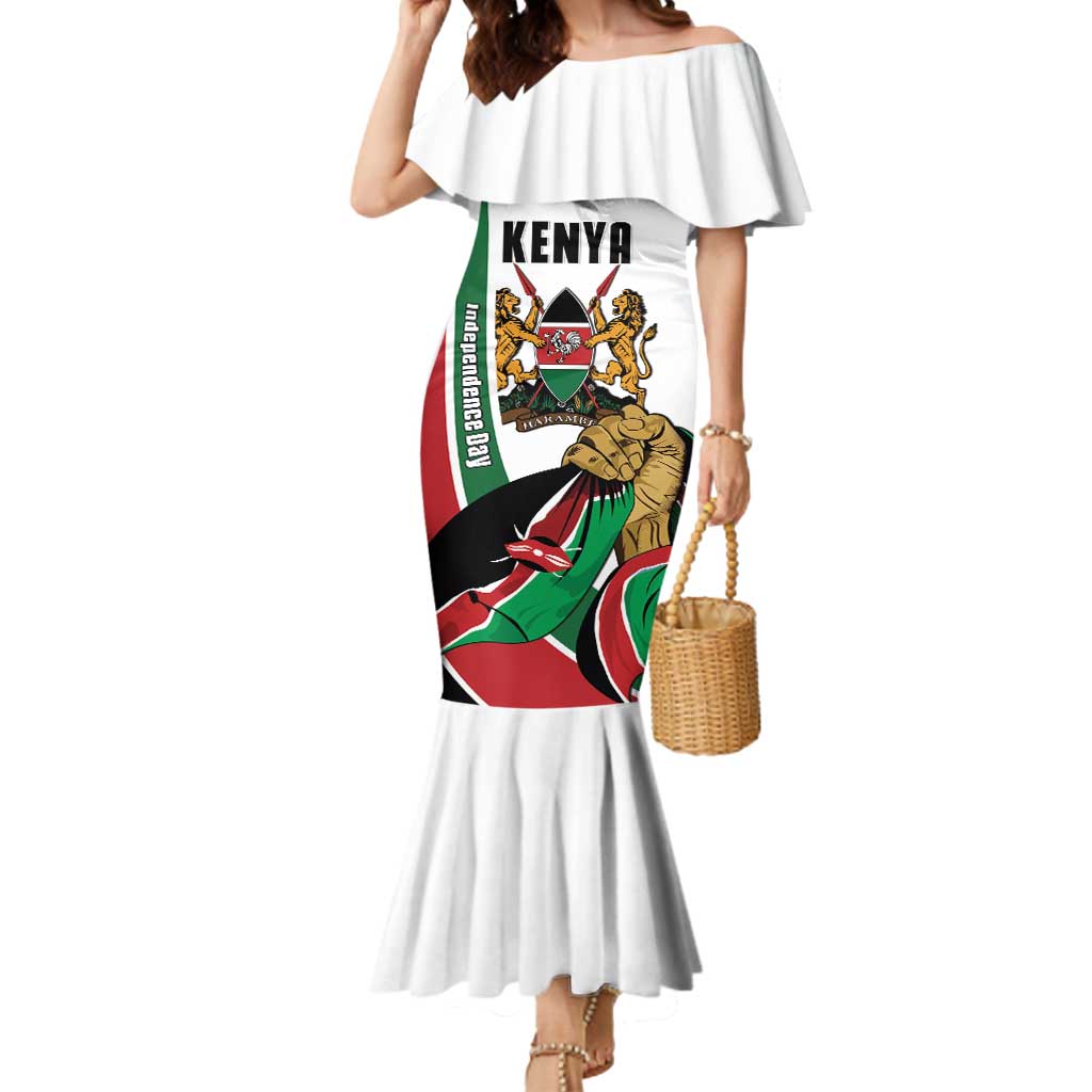 Personalized Kenya Jamhuri Day Mermaid Dress Lion With Coat Of Arms - Wonder Print Shop