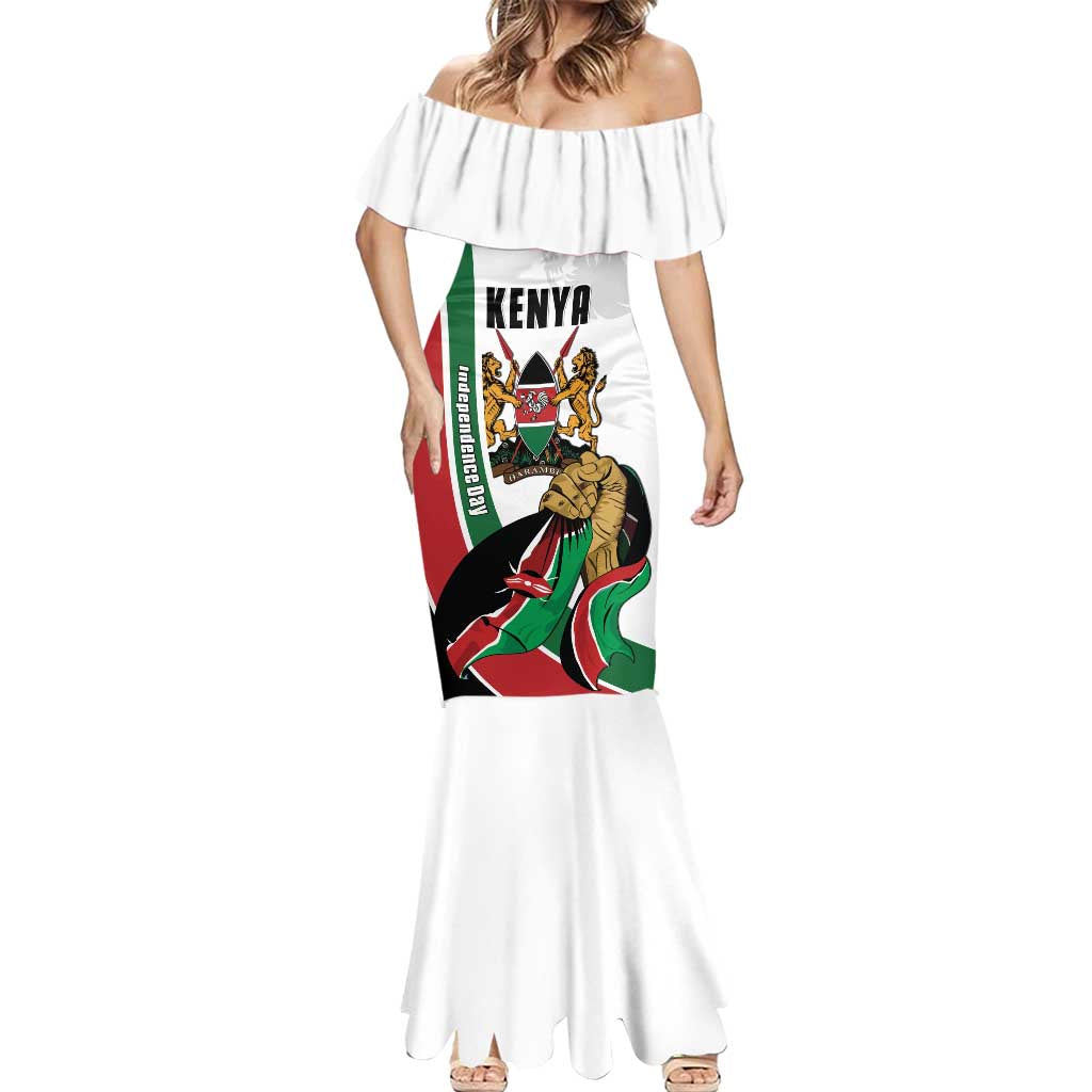 Personalized Kenya Jamhuri Day Mermaid Dress Lion With Coat Of Arms - Wonder Print Shop