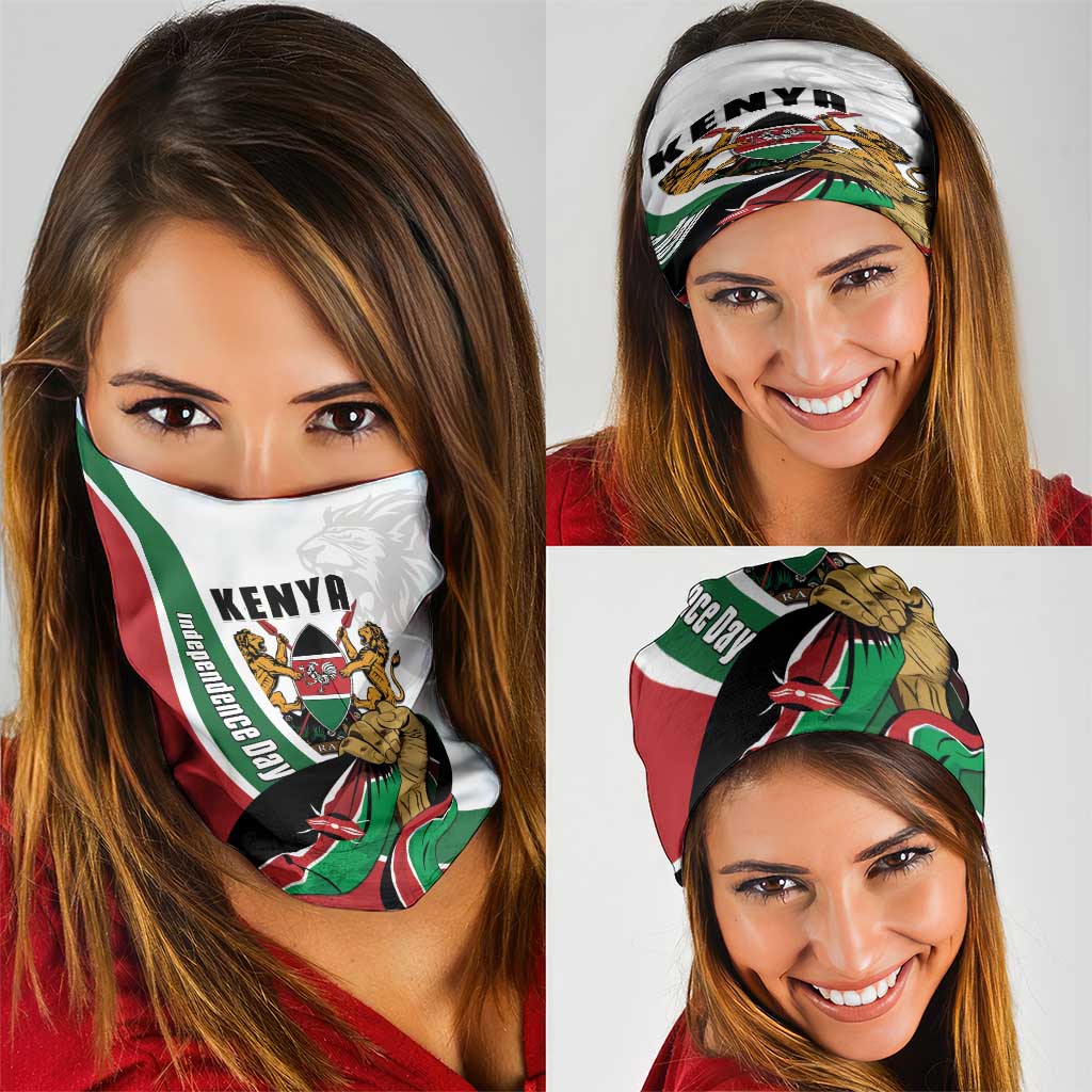 Kenya Jamhuri Day Neck Gaiter Lion With Coat Of Arms - Wonder Print Shop