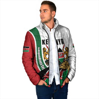 Personalized Kenya Jamhuri Day Padded Jacket Lion With Coat Of Arms - Wonder Print Shop