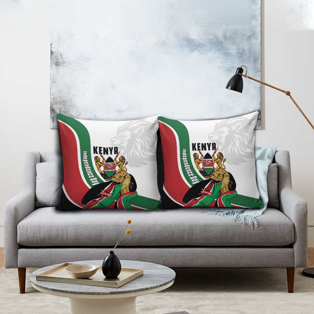 Kenya Jamhuri Day Pillow Cover Lion With Coat Of Arms - Wonder Print Shop