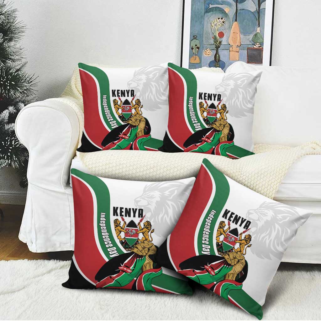 Kenya Jamhuri Day Pillow Cover Lion With Coat Of Arms - Wonder Print Shop