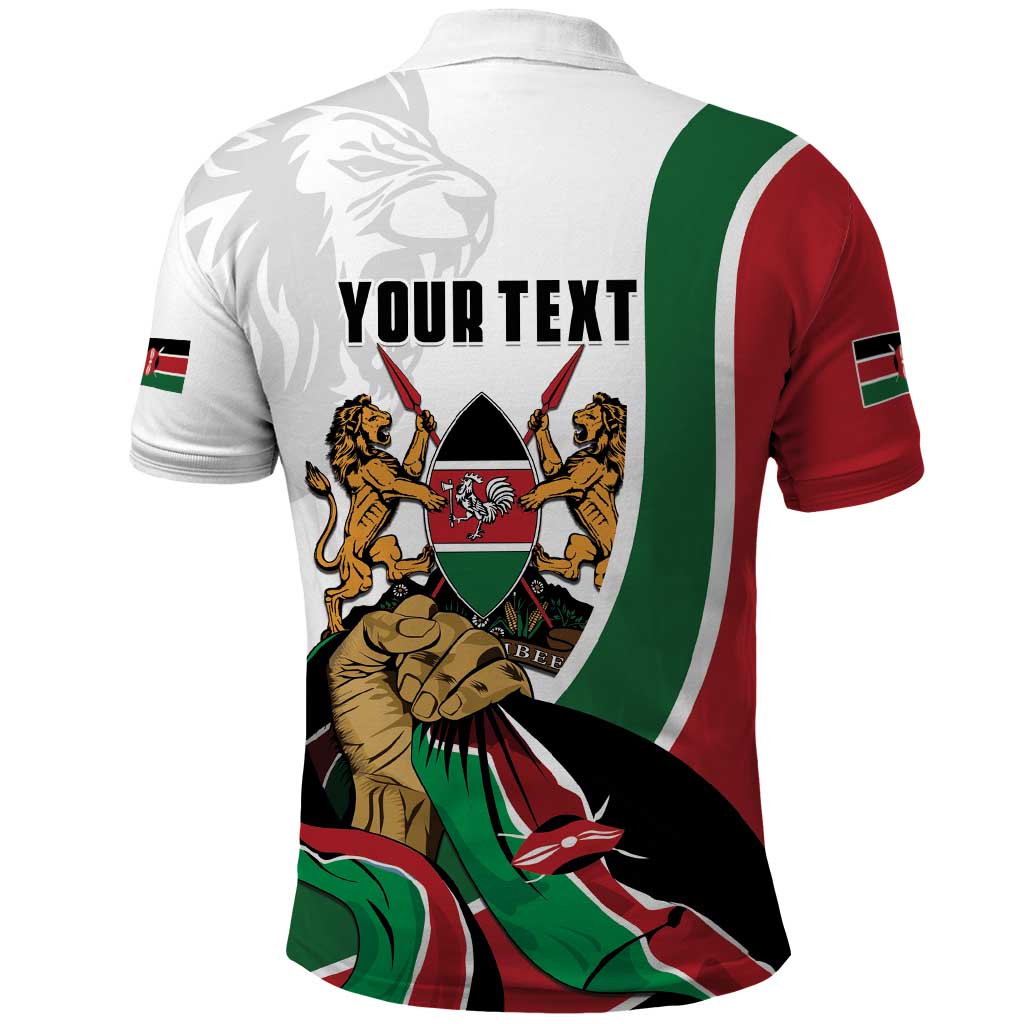 Personalized Kenya Jamhuri Day Polo Shirt Lion With Coat Of Arms - Wonder Print Shop