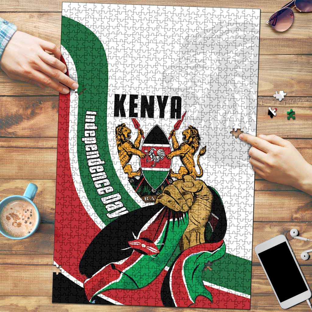 Kenya Jamhuri Day Puzzle Lion With Coat Of Arms - Wonder Print Shop
