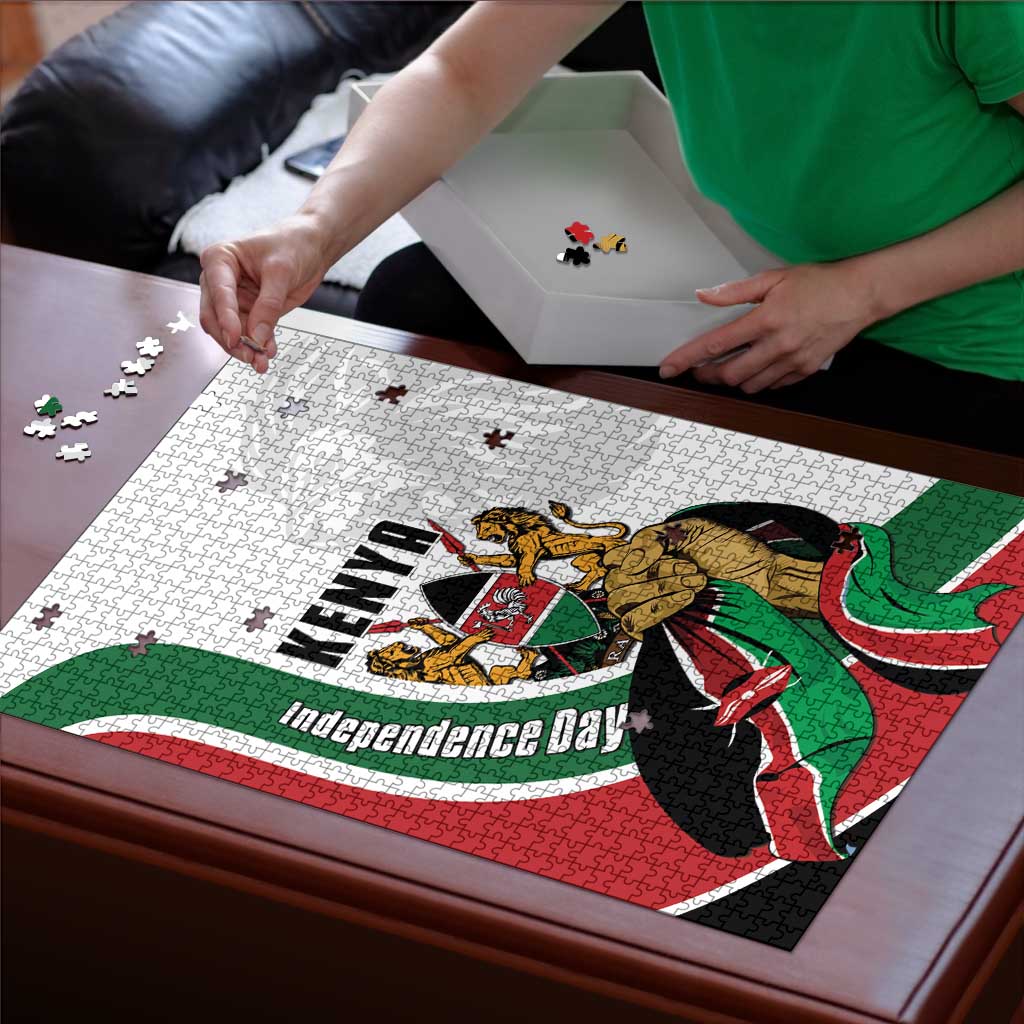 Kenya Jamhuri Day Puzzle Lion With Coat Of Arms - Wonder Print Shop