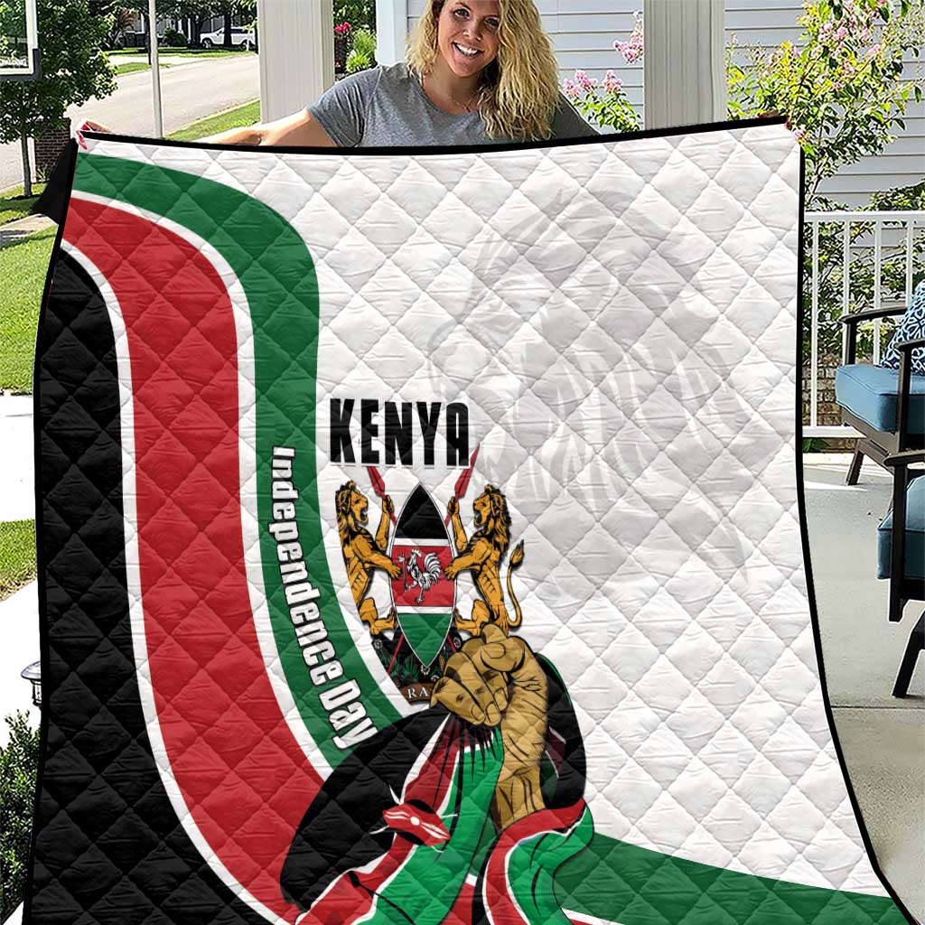 Kenya Jamhuri Day Quilt Lion With Coat Of Arms - Wonder Print Shop