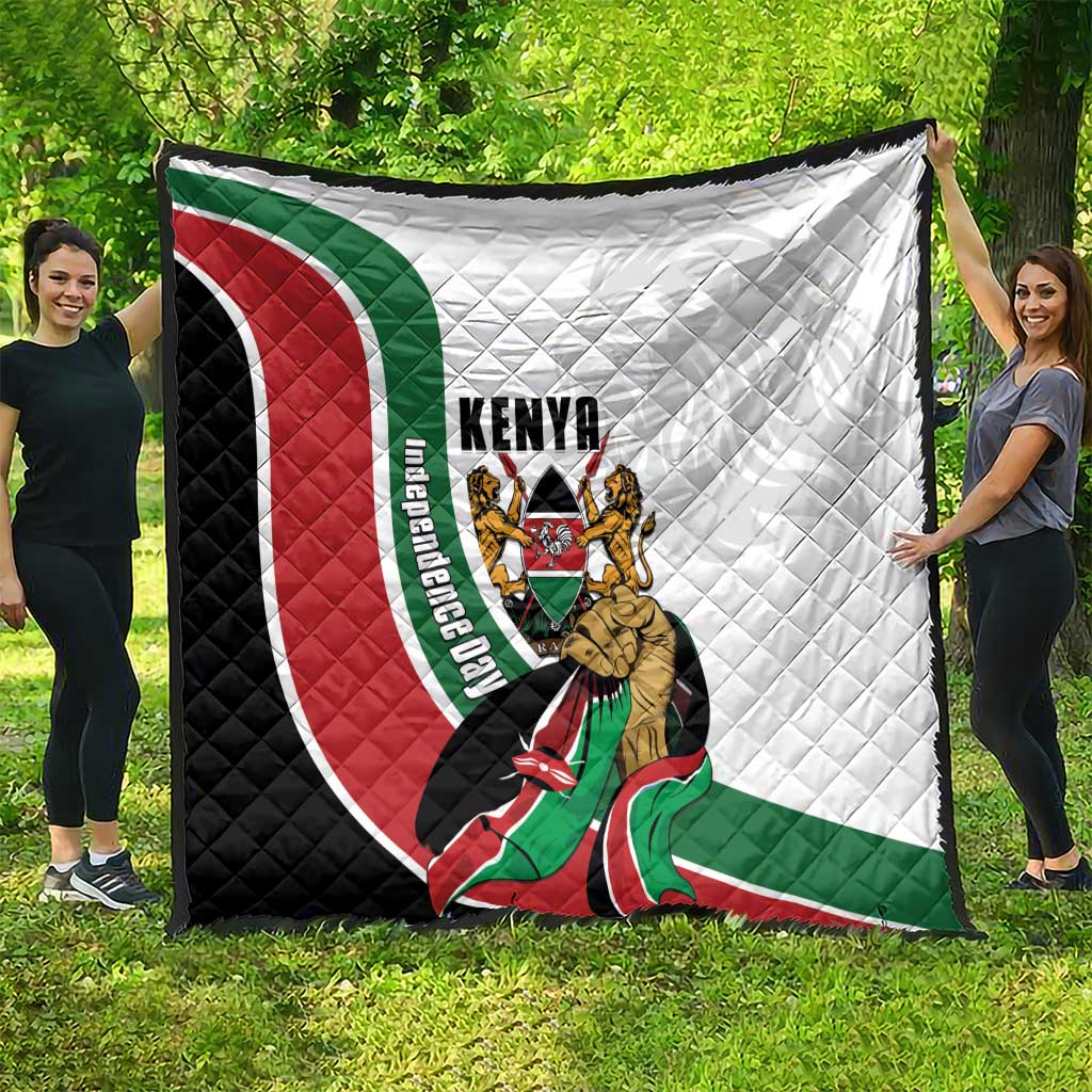 Kenya Jamhuri Day Quilt Lion With Coat Of Arms - Wonder Print Shop
