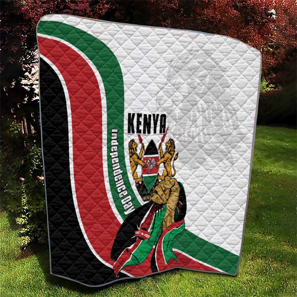 Kenya Jamhuri Day Quilt Lion With Coat Of Arms - Wonder Print Shop
