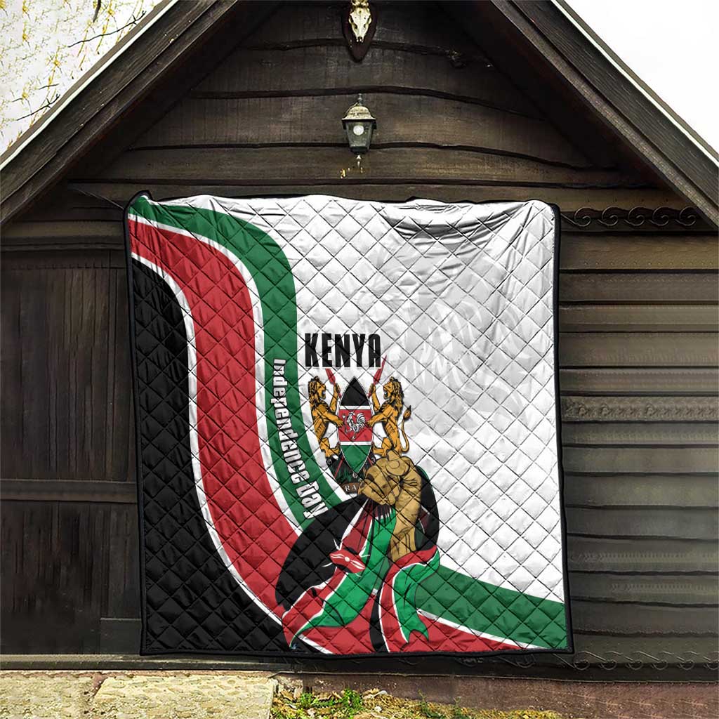 Kenya Jamhuri Day Quilt Lion With Coat Of Arms - Wonder Print Shop