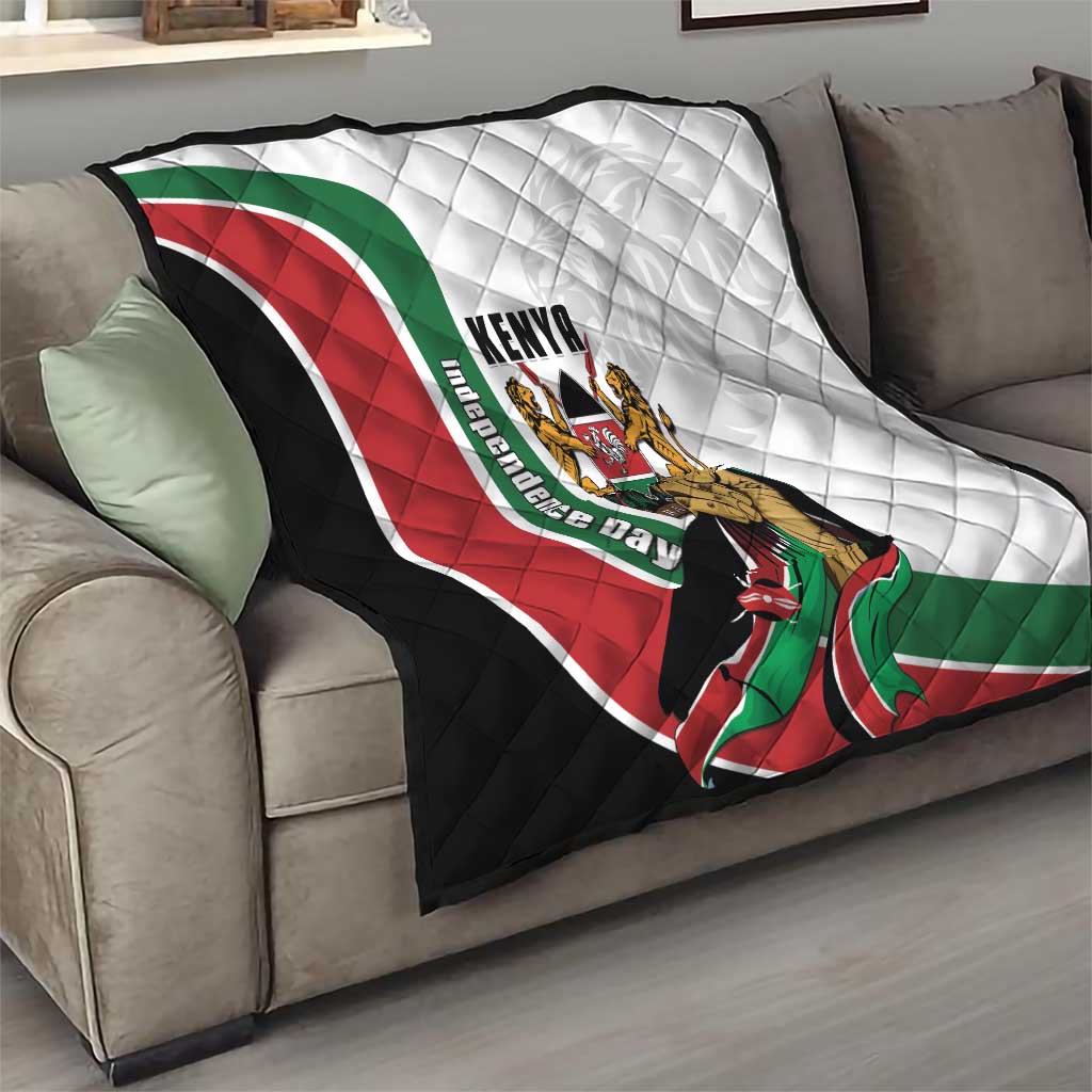 Kenya Jamhuri Day Quilt Lion With Coat Of Arms - Wonder Print Shop