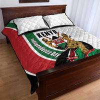 Kenya Jamhuri Day Quilt Bed Set Lion With Coat Of Arms - Wonder Print Shop