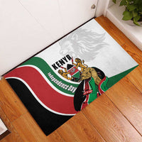 Kenya Jamhuri Day Rubber Doormat Lion With Coat Of Arms - Wonder Print Shop