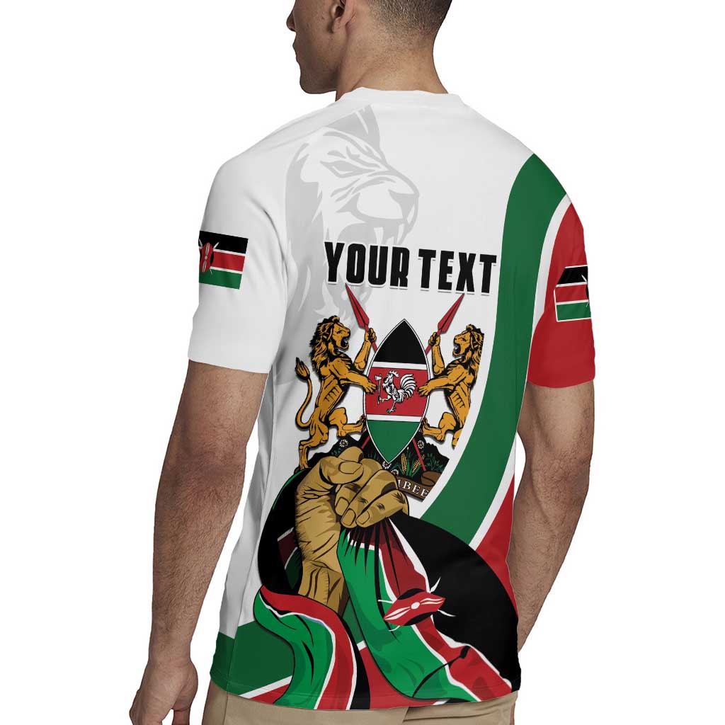 Personalized Kenya Jamhuri Day Rugby Jersey Lion With Coat Of Arms - Wonder Print Shop
