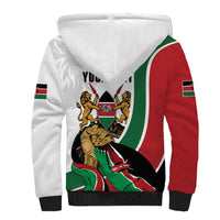 Personalized Kenya Jamhuri Day Sherpa Hoodie Lion With Coat Of Arms - Wonder Print Shop