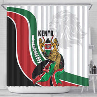 Kenya Jamhuri Day Shower Curtain Lion With Coat Of Arms - Wonder Print Shop
