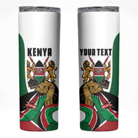 Personalized Kenya Jamhuri Day Skinny Tumbler Lion With Coat Of Arms - Wonder Print Shop