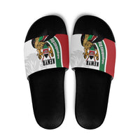 Kenya Jamhuri Day Slide Sandals Lion With Coat Of Arms - Wonder Print Shop