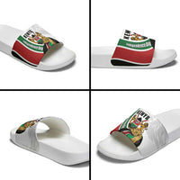 Kenya Jamhuri Day Slide Sandals Lion With Coat Of Arms - Wonder Print Shop
