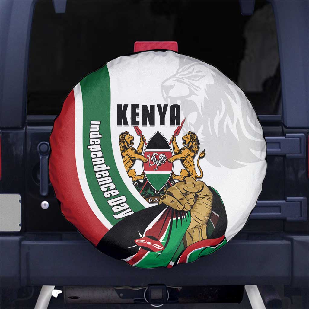 Kenya Jamhuri Day Spare Tire Cover Lion With Coat Of Arms - Wonder Print Shop