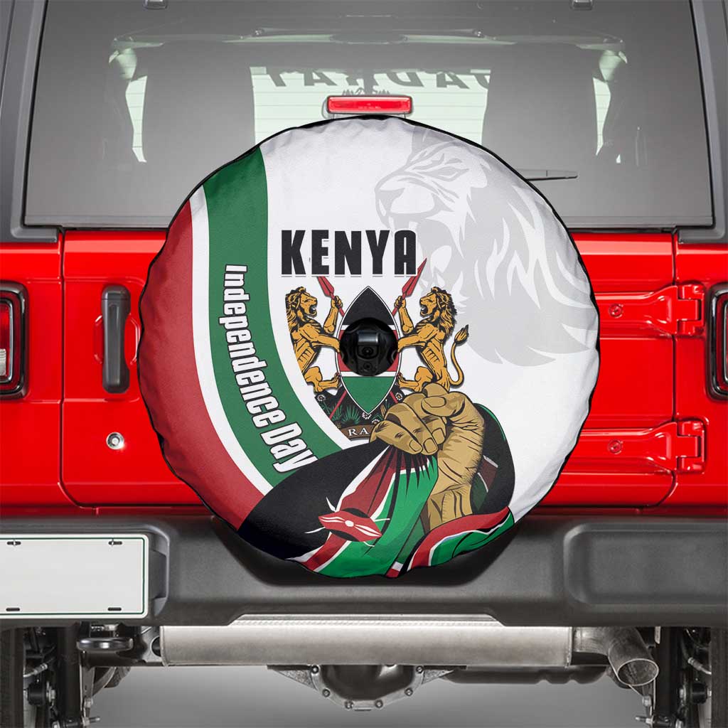 Kenya Jamhuri Day Spare Tire Cover Lion With Coat Of Arms - Wonder Print Shop
