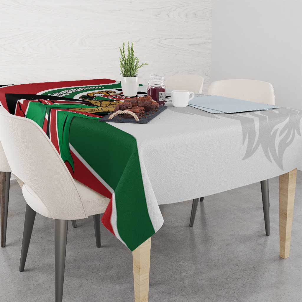 Kenya Jamhuri Day Tablecloth Lion With Coat Of Arms - Wonder Print Shop