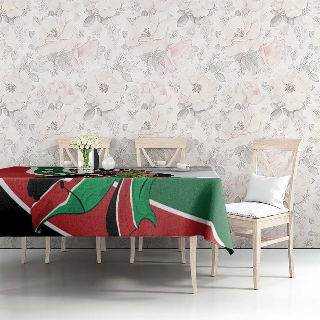 Kenya Jamhuri Day Tablecloth Lion With Coat Of Arms - Wonder Print Shop
