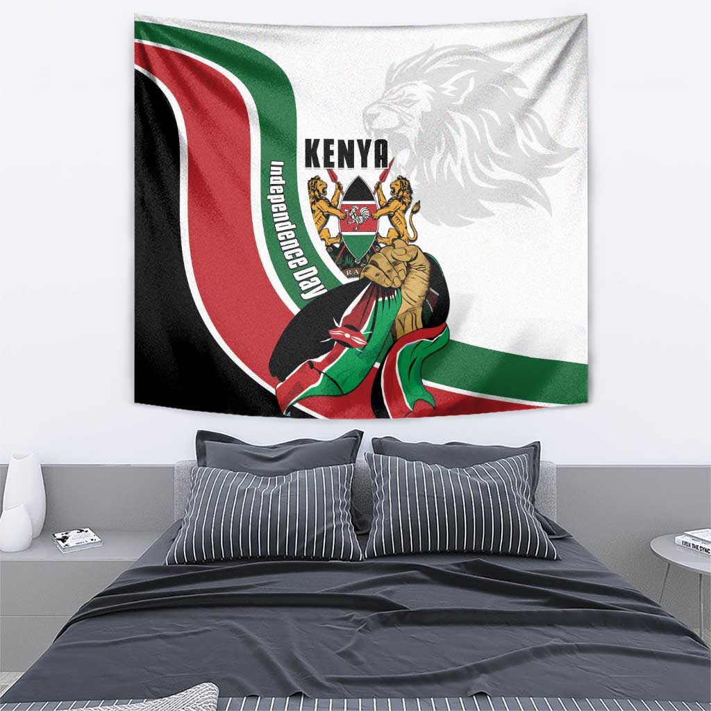 Kenya Jamhuri Day Tapestry Lion With Coat Of Arms - Wonder Print Shop