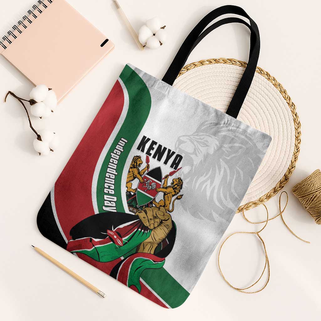 Kenya Jamhuri Day Tote Bag Lion With Coat Of Arms - Wonder Print Shop