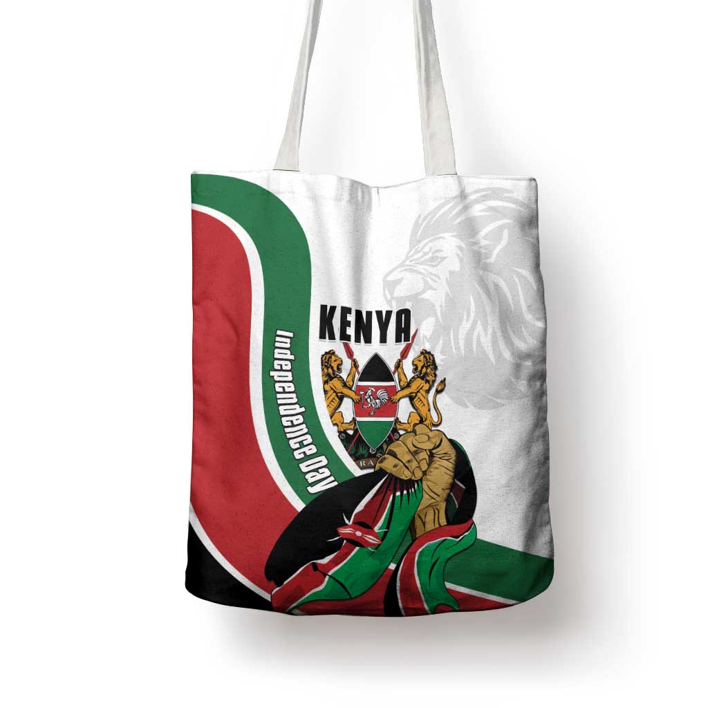 Kenya Jamhuri Day Tote Bag Lion With Coat Of Arms - Wonder Print Shop