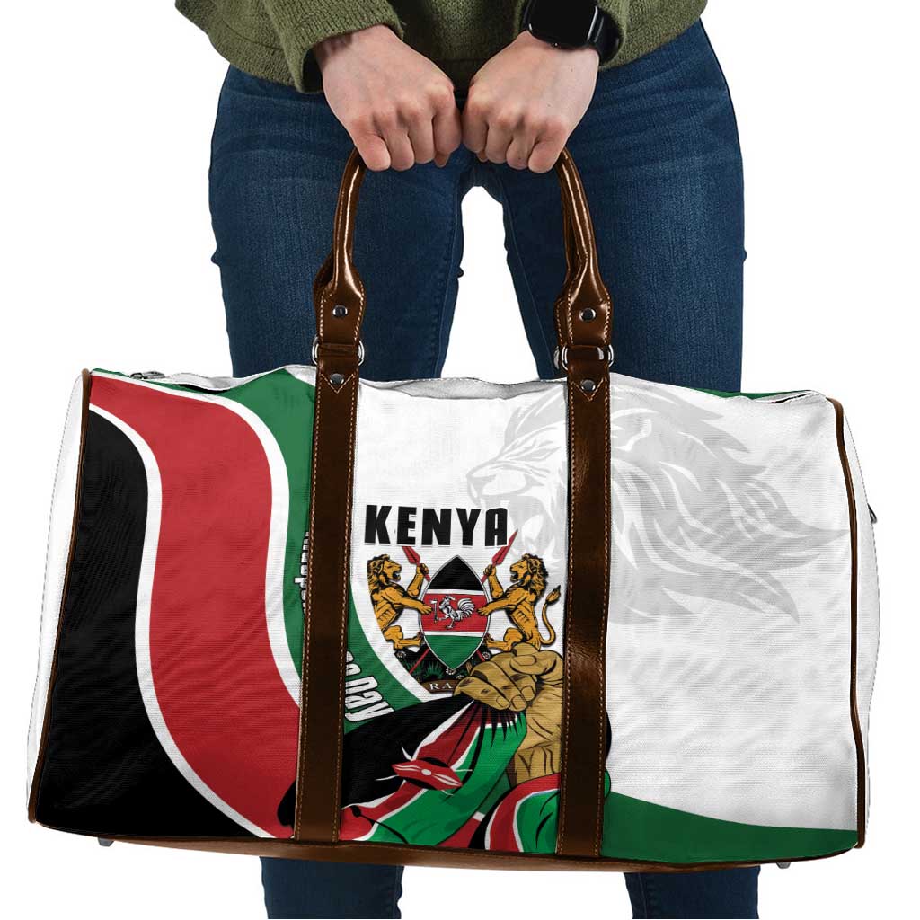 Kenya Jamhuri Day Travel Bag Lion With Coat Of Arms - Wonder Print Shop