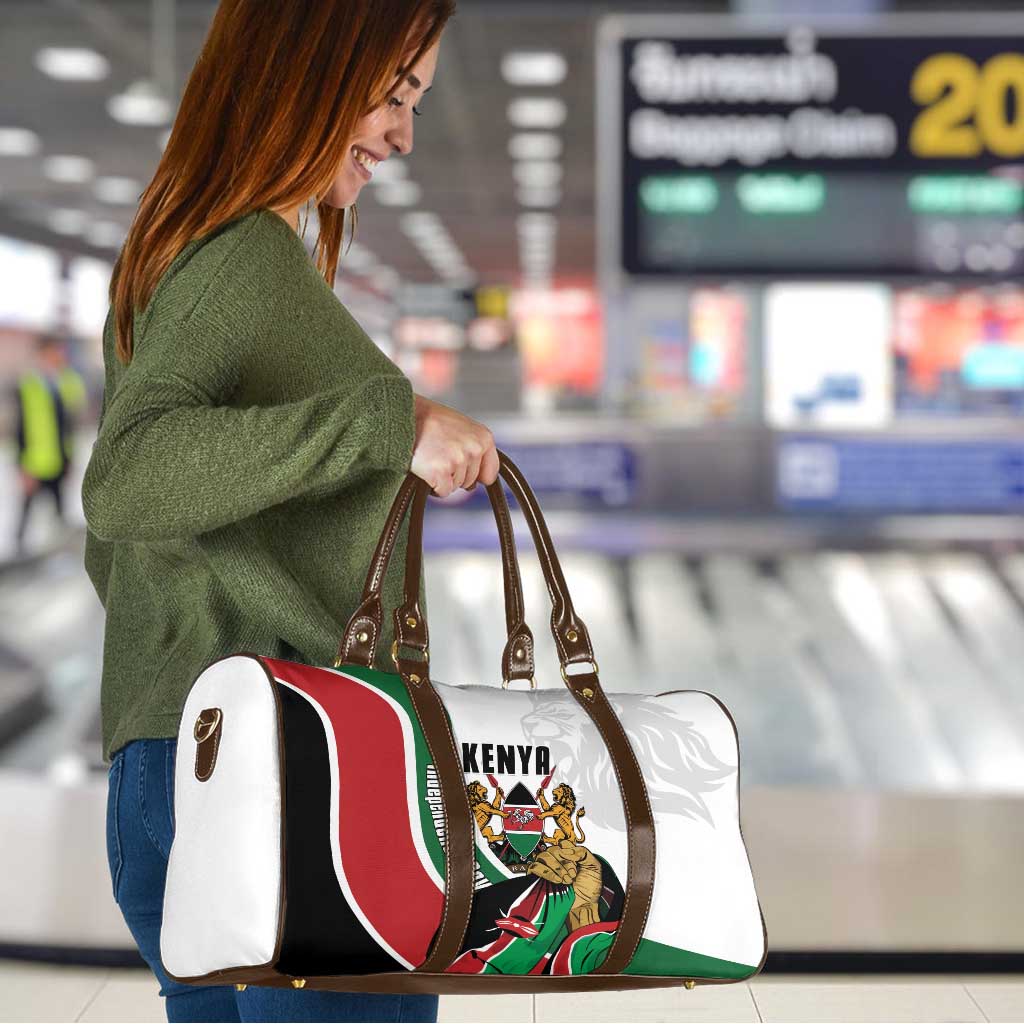 Kenya Jamhuri Day Travel Bag Lion With Coat Of Arms - Wonder Print Shop
