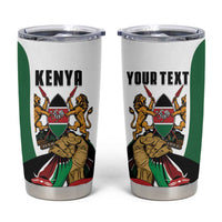 Personalized Kenya Jamhuri Day Tumbler Cup Lion With Coat Of Arms - Wonder Print Shop