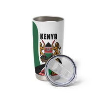 Personalized Kenya Jamhuri Day Tumbler Cup Lion With Coat Of Arms - Wonder Print Shop