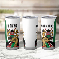 Personalized Kenya Jamhuri Day Tumbler Cup Lion With Coat Of Arms - Wonder Print Shop