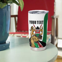 Personalized Kenya Jamhuri Day Tumbler Cup Lion With Coat Of Arms - Wonder Print Shop