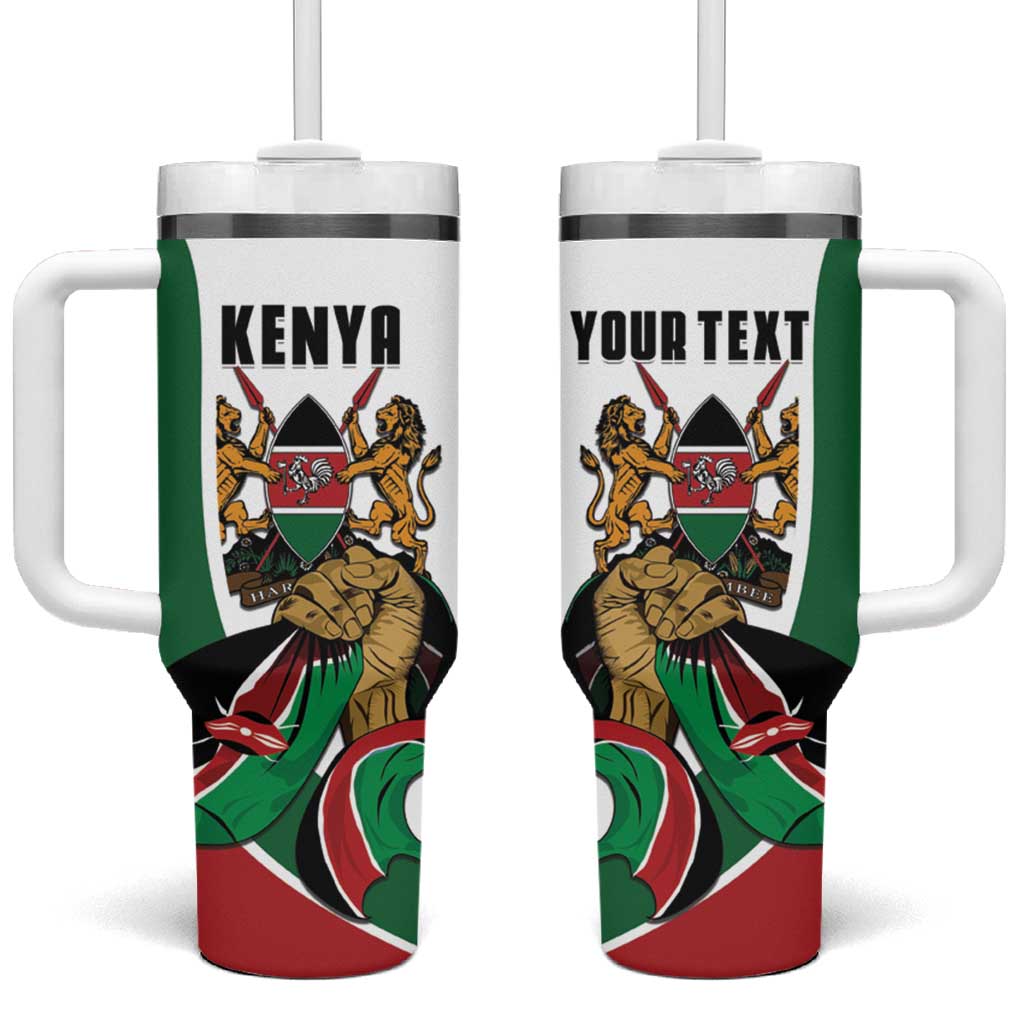 Personalized Kenya Jamhuri Day Tumbler With Handle Lion With Coat Of Arms - Wonder Print Shop