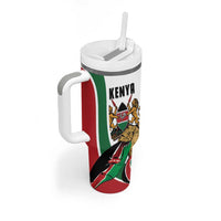 Personalized Kenya Jamhuri Day Tumbler With Handle Lion With Coat Of Arms - Wonder Print Shop