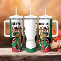 Personalized Kenya Jamhuri Day Tumbler With Handle Lion With Coat Of Arms - Wonder Print Shop