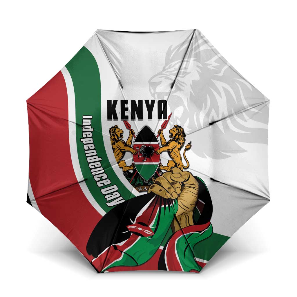 Kenya Jamhuri Day Umbrella Lion With Coat Of Arms - Wonder Print Shop