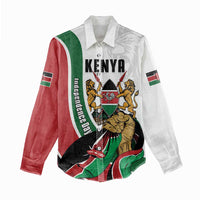 Personalized Kenya Jamhuri Day Women Casual Shirt Lion With Coat Of Arms - Wonder Print Shop