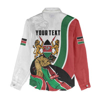Personalized Kenya Jamhuri Day Women Casual Shirt Lion With Coat Of Arms - Wonder Print Shop