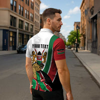 Personalized Kenya Jamhuri Day Zipper Polo Shirt Lion With Coat Of Arms - Wonder Print Shop